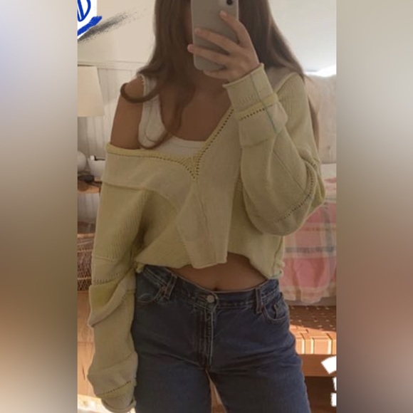 Free people lime cropped sweater - Picture 6 of 6